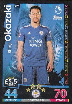 Shinji Okazaki Leicester City 2018/19 Topps Match Attax #197